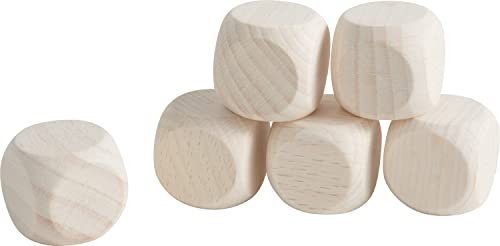 Rayher 6244031 Holz Würfel FSC 100%, 18x18mm, SB-Btl 6Stück, natur von Rayher
