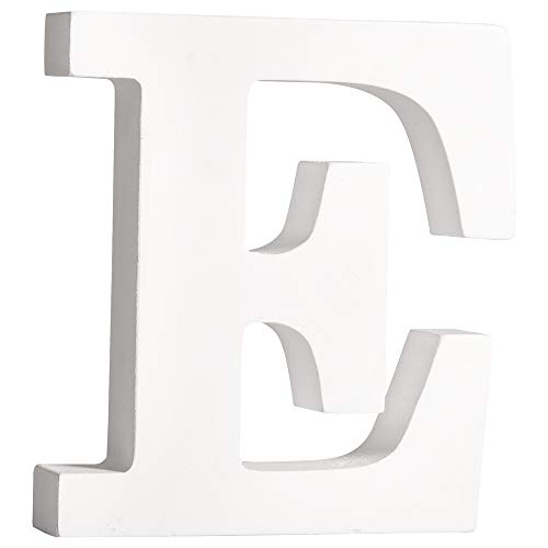 Rayher 62656000 MDF- Buchstabe E, weiß, 11 cm, Stärke 2 cm, 3D-Buchstaben Holz, Holz-Buchstaben groß von Rayher