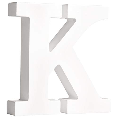 Rayher 62662000 MDF- Buchstabe K, weiß, 11 cm, Stärke 2 cm, 3D-Buchstaben Holz, Holz-Buchstaben groß von Rayher