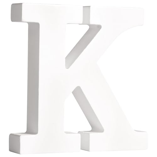 Rayher 62662000 MDF- Buchstabe K, weiß, 11 cm, Stärke 2 cm, 3D-Buchstaben Holz, Holz-Buchstaben groß von Rayher