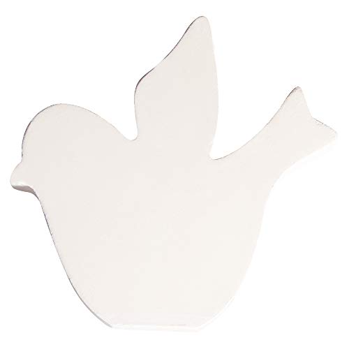 Rayher 62682000 MDF- Symbol Vogel, weiß, 11 cm, Stärke 2 cm, 3D-Vogel Holz, Holz-Vogel von Rayher