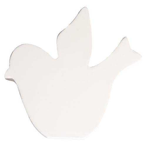 Rayher 62682000 MDF- Symbol Vogel, weiß, 11 cm, Stärke 2 cm, 3D-Vogel Holz, Holz-Vogel von Rayher