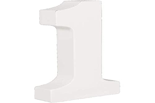 Rayher 62701000 MDF- Zahl 1, weiß, 11 cm, Stärke 2 cm, 3D-Zahl Holz, Holz-Zahl Rayher 62701000 MDF- Zahl 1, weiß, 11 cm, Stärke 2 cm, 3D-Zahl Holz, Holz-Zahl von Rayher