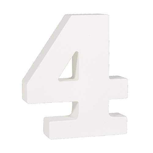 Rayher 62704000 MDF- Zahl 4, weiß, 11 cm, Stärke 2 cm, 3D-Zahl Holz, Holz-Zahl, Mittel Rayher 62704000 MDF- Zahl 4, weiß, 11 cm, Stärke 2 cm, 3D-Zahl Holz, Holz-Zahl, Mittel von Rayher