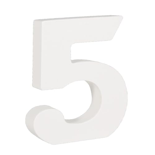 Rayher 62705000 MDF- Zahl 5, weiß, 11 cm, Stärke 2 cm, 3D-Zahl Holz, Holz-Zahl Rayher 62705000 MDF- Zahl 5, weiß, 11 cm, Stärke 2 cm, 3D-Zahl Holz, Holz-Zahl von Rayher
