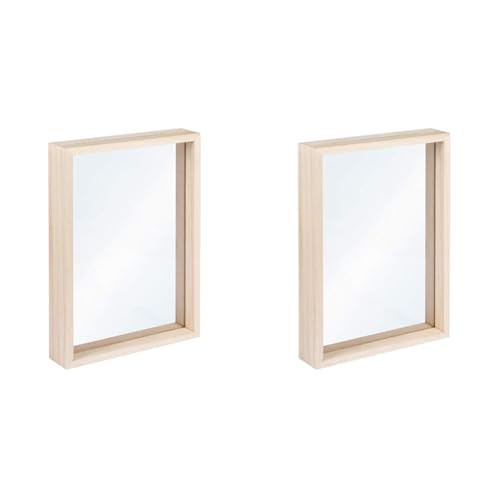 Rayher 62840505 Holz-Rahmen zum Stellen, natur, 16 x 22 x 3,5 cm, Massivholz mit doppelter Acrylscheibe, Bilderrahmen, Fotorahmen, Holzrahmen FSC zertifiziert, groß (Packung mit 2) von Rayher