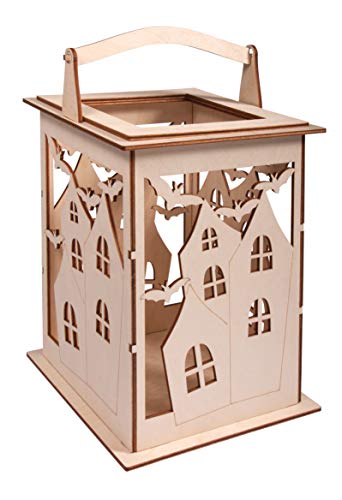 Rayher Holz Laterne Fledermaus, mit Griff, 15,3 x 15,3 x 26,5 cm, Holzbausatz, 15-tlg,Windlicht, für LED-Kerze, Lichterkette, Laterne Helloween, FSC Mix Credit, 62895505, Natur Rayher Holz Laterne Fledermaus, mit Griff, 15,3 x 15,3 x 26,5 cm, Holzbausatz, 15-tlg,Windlicht, für LED-Kerze, Lichterkette, Laterne Helloween, FSC Mix Credit, 62895505, Natur von Rayher