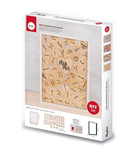 Rayher Holz Gästebuch mit Herzen für Hochzeit, Taufe und Geburtstag, Holzrahmen zum Stellen inkl. 50 Holzherzen, 35x26x4 cm, Natur, FSC Mix Credit, 62966505 Rayher Holz Gästebuch mit Herzen für Hochzeit, Taufe und Geburtstag, Holzrahmen zum Stellen inkl. 50 Holzherzen, 35x26x4 cm, Natur, FSC Mix Credit, 62966505 von Rayher
