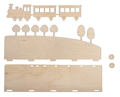 Rayher Holzbausatz Regal Zug, FSC Mix Credit, natur, 35x10x14cm, 5-teiliger Bausatz, Kinderregal aus Holz, zum Bemalen, 62976505 Rayher Holzbausatz Regal Zug, FSC Mix Credit, natur, 35x10x14cm, 5-teiliger Bausatz, Kinderregal aus Holz, zum Bemalen, 62976505 von Rayher