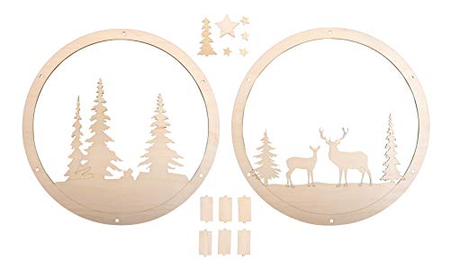 Rayher Holz Kranz Winterland, FSC Mix Credit, 30cm ø, natur, Set 14-tlg., mit Stegen, Box 1Set, Holz Deko Kranz mit Motiv, Weihnachtsdekoration, 62982505 Rayher Holz Kranz Winterland, FSC Mix Credit, 30cm ø, natur, Set 14-tlg., mit Stegen, Box 1Set, Holz Deko Kranz mit Motiv, Weihnachtsdekoration, 62982505 von Rayher