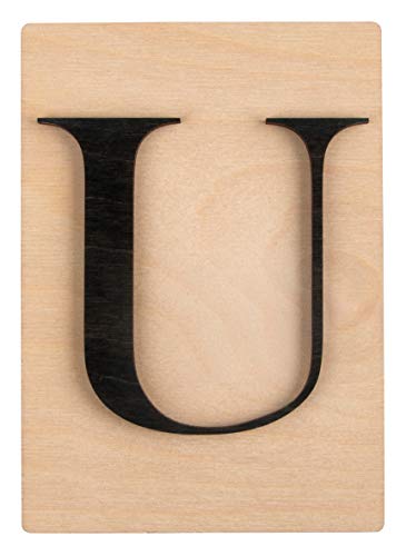 Rayher Holz Buchstabe U, FSC Mix Credit, Holzfliese 10,5x14,8cm, 3D-Buchstabe U in schwarz, 3mm starker Holzbuchstabe auf 4mm starker Holzfliese, 63112576 Rayher Holz Buchstabe U, FSC Mix Credit, Holzfliese 10,5x14,8cm, 3D-Buchstabe U in schwarz, 3mm starker Holzbuchstabe auf 4mm starker Holzfliese, 63112576 von Rayher