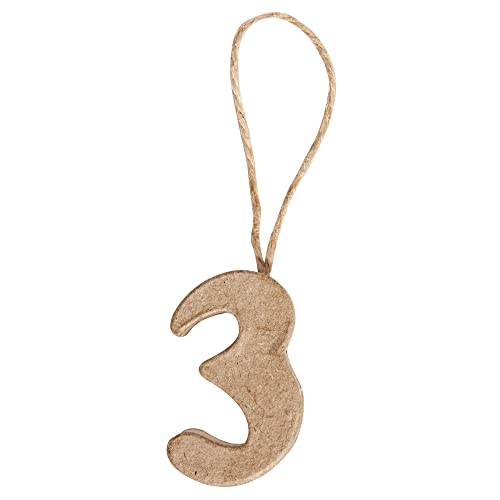 Rayher 67104000 Pappmaché Zahlen "3" FSC Recycled 100 %, 4x2,2x1 cm, mit Hänger Rayher 67104000 Pappmaché Zahlen "3" FSC Recycled 100 %, 4x2,2x1 cm, mit Hänger von Rayher