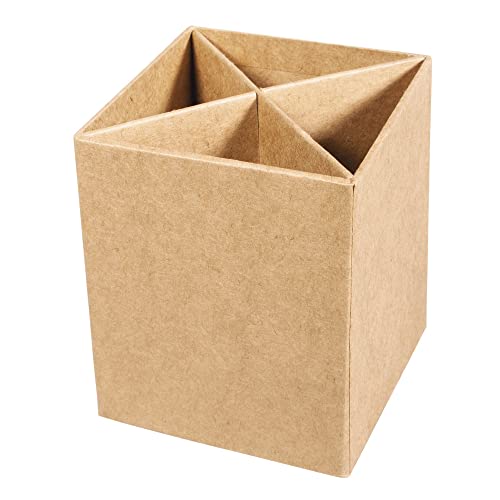 Rayher 67215000 Pappmaché Stiftebox, FSC Recycled 100 %, 8x8x10 cm, mit Unterteilungen von Rayher