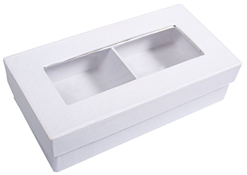 Rayher 67268102 Pappmaché-Geschenkbox, weiß, 16,5 x 8,5 x 4,5 cm, mit Unterteilung und Deckel mit Sichtfenster, FSC zertifiziert, Dose, Schachtel, Deko-Karton Rayher 67268102 Pappmaché-Geschenkbox, weiß, 16,5 x 8,5 x 4,5 cm, mit Unterteilung und Deckel mit Sichtfenster, FSC zertifiziert, Dose, Schachtel, Deko-Karton von Rayher
