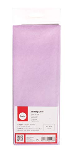 Rayher 67270312 Seidenpapier, lavendel, 50x75cm, 5 Bogen, 17g/m², lichtecht, farbfest, leicht transparentes, dünnes Papier, Geschenkpapier, Papier zum Basteln von Rayher