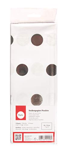 Rayher 67272606 Seidenpapier Punkte, silber, 50x75cm, 3 Bogen, 17g/m², lichtecht, farbfest, leicht transparentes, dünnes Papier, Geschenkpapier, Papier zum Basteln Rayher 67272606 Seidenpapier Punkte, silber, 50x75cm, 3 Bogen, 17g/m², lichtecht, farbfest, leicht transparentes, dünnes Papier, Geschenkpapier, Papier zum Basteln von Rayher