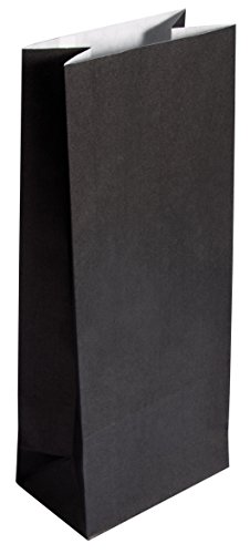 Rayher 67276576 Papier-Blockbodenbeutel, schwarz, 25 Stück, 10 x 24 x 6 cm, 80g/m2, Papiertüten, lebensmittelecht, Papiersterne basteln, Adventskalendertüten von Rayher