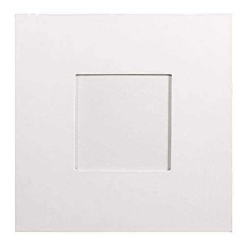 Rayher 67277102 Pappmaché Bilderrahmen weiß, quadratisch, 18 x 18 x 0,7 cm, Bildausschnitt 9 x 9 cm, FSC zertifiziert, Fotorahmen Karton, Bilderrahmen Pappe, zum Selbstgestalten von Rayher