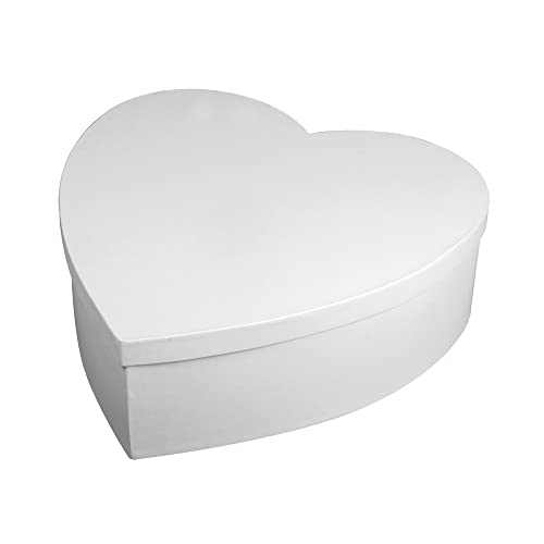 Rayher Pappmaché-Box Herz, mit Deckel, weiß, 30 cm ø, Höhe 10 cm, Herzbox, Herzdose, Karton, weiß beschichtet, FSC zertifiziert, Aufbewahrungsbox, 67293102 Rayher Pappmaché-Box Herz, mit Deckel, weiß, 30 cm ø, Höhe 10 cm, Herzbox, Herzdose, Karton, weiß beschichtet, FSC zertifiziert, Aufbewahrungsbox, 67293102 von Rayher