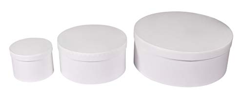 Rayher Pappmaché Boxen Set, FSC Recycled 100%, weiß, rund, 3 Größen, 67339102 von Rayher