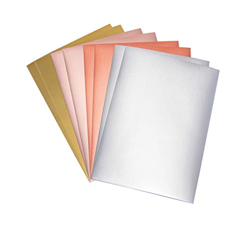 Rayher 67365000 Effektpapier Metallic matt - Basics, 8 Blatt, DIN A4, 21 x 29,7 cm, 250g/m2, 4 Farben sortiert, Metallicpapier zum Basteln von Rayher