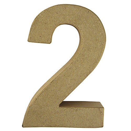 Rayher 71728000 Pappmaché Zahl 2FSC Recycled 100%, 15x10,3x3cm von Rayher