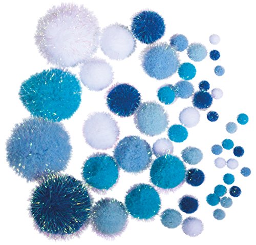 Rayher 76529000 Metallic-Pompons, 50 Stück, versch. Größen, sortiert, blau/weiß Rayher 76529000 Metallic-Pompons, 50 Stück, versch. Größen, sortiert, blau/weiß von Rayher
