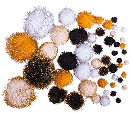 Rayher 76531000 Metallic-Pompons, 50 Stück, versch. Größen, sortiert, schwarz/gold Rayher 76531000 Metallic-Pompons, 50 Stück, versch. Größen, sortiert, schwarz/gold von Rayher
