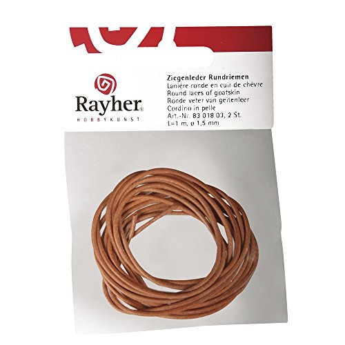Rayher - 8301803 - Rundriemen aus Ziegenleder, 1,5mm ø, 100cm, SB-Btl von Rayher