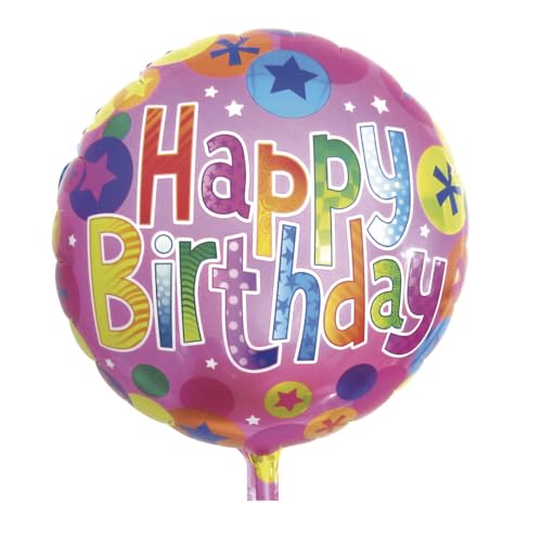Rayher 87014000 Folienballon "Happy Birthday", 46cm Ø, Bunter Xxl Partyballon für Geburststage, für Luft- und Heliumfüllung geeignet Rayher 87014000 Folienballon "Happy Birthday", 46cm Ø, Bunter Xxl Partyballon für Geburststage, für Luft- und Heliumfüllung geeignet von Rayher