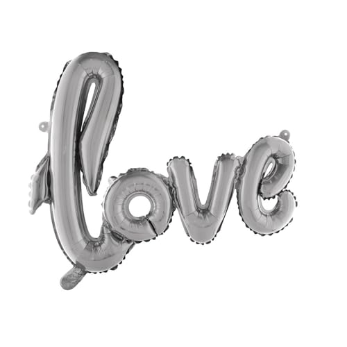 Rayher 87017606 love Folienballon Schriftzug, 100 x 68 cm, silber, XXL Partyballon für Helium und Luftfüllung geeignet, Polyethylenfolie Rayher 87017606 love Folienballon Schriftzug, 100 x 68 cm, silber, XXL Partyballon für Helium und Luftfüllung geeignet, Polyethylenfolie von Rayher