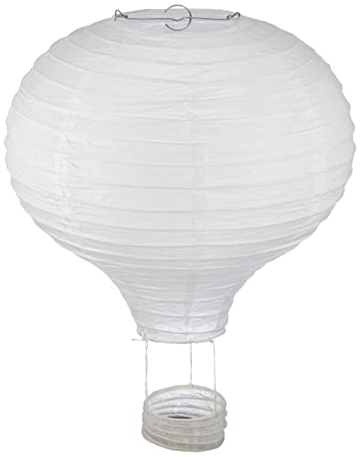 Rayher 87192102 Papierlampion Heißluftballon, 30cm ø40cm, m. Metallgestell, weiß von Rayher