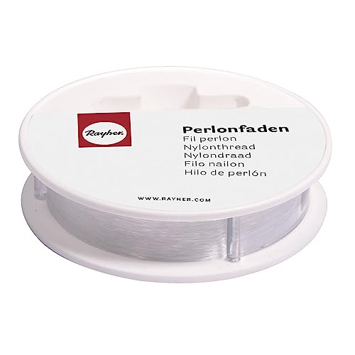 Rayher 8900500 Perlonfaden, 0,5mm ø, ReiÃŸfest 10kg,Hängelast 2kg, Roll von Rayher