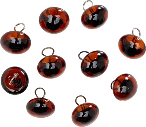 Rayher 8904205 Glastieraugen zum Aufnähen, 10 mm ø, SB-Btl 10 Stück, braun von Rayher