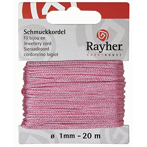 Rayher 8947316 Schmuckkordel, ø 1 mm, SB-Karte 20 m, rosé von Rayher