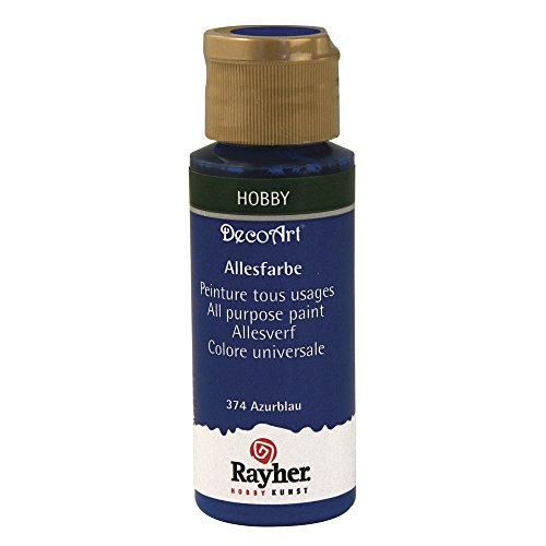 Rayher Acrylfarbe, azurblau, Allesfarbe matt, Flasche 59 ml, hochpigmentierte, cremige Allzweckfarbe, sehr gute Deckkraft, lichtecht, farbintensiv, wasserfest, schnell trocknend, 38000374 Rayher Acrylfarbe, azurblau, Allesfarbe matt, Flasche 59 ml, hochpigmentierte, cremige Allzweckfarbe, sehr gute Deckkraft, lichtecht, farbintensiv, wasserfest, schnell trocknend, 38000374 von Rayher