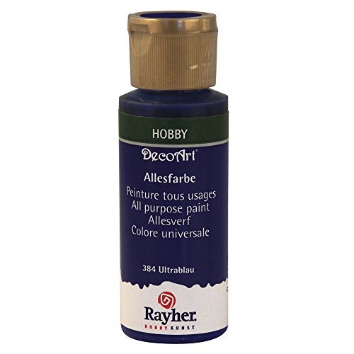 Rayher Acrylfarbe, ultrablau, Allesfarbe matt, Flasche 59 ml, hochpigmentierte, cremige Allzweckfarbe, sehr gute Deckkraft, lichtecht, farbintensiv, wasserfest, schnell trocknend, 38000384 Rayher Acrylfarbe, ultrablau, Allesfarbe matt, Flasche 59 ml, hochpigmentierte, cremige Allzweckfarbe, sehr gute Deckkraft, lichtecht, farbintensiv, wasserfest, schnell trocknend, 38000384 von Rayher