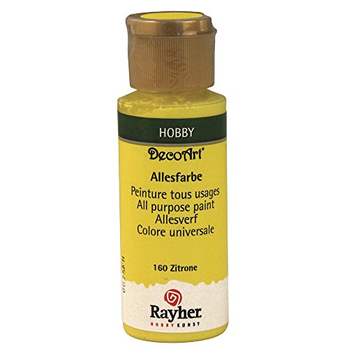 Rayher Acrylfarbe, zitrone, Allesfarbe matt, Flasche 59 ml, hochpigmentierte, cremige Allzweckfarbe, sehr gute Deckkraft, lichtecht, farbintensiv, wasserfest, schnell trocknend, 38000160 Rayher Acrylfarbe, zitrone, Allesfarbe matt, Flasche 59 ml, hochpigmentierte, cremige Allzweckfarbe, sehr gute Deckkraft, lichtecht, farbintensiv, wasserfest, schnell trocknend, 38000160 von Rayher