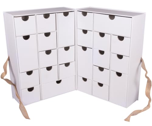 Rayher Adventskalender, weiß, Pappmaché, FSC zertifiziert, 21 x 14,8 x 29 cm, zum Aufklappen, Adventskalender zum Befüllen, Schubladenschränkchen zum Bemalen und Dekorieren, 67398102 Rayher Adventskalender, weiß, Pappmaché, FSC zertifiziert, 21 x 14,8 x 29 cm, zum Aufklappen, Adventskalender zum Befüllen, Schubladenschränkchen zum Bemalen und Dekorieren, 67398102 von Rayher