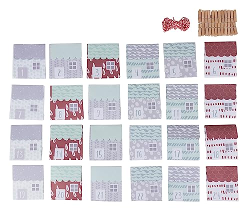 Rayher Adventskalender Papier-Falthäuser, 24 unterschiedlich bedruckte Papiertüten, 9 x 10 cm, FSC zertifiziert, inklusiv 24 Wäscheklammern und Kordel zum Aufhängen, 67394000 Rayher Adventskalender Papier-Falthäuser, 24 unterschiedlich bedruckte Papiertüten, 9 x 10 cm, FSC zertifiziert, inklusiv 24 Wäscheklammern und Kordel zum Aufhängen, 67394000 von Rayher