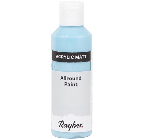 Rayher Allround Paint Acrylfarbe, lagune, matt, Flasche 80 ml, hochpigmentierte, cremige Allzweckfarbe, gute Deckkraft, farbintensiv, wasserfest, speichel- und schweißecht, 35077390 von Rayher