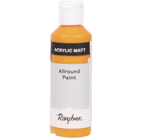 Rayher Allround Paint Acrylfarbe, mandarine, matt, Flasche 80 ml, hochpigmentierte, cremige Allzweckfarbe, gute Deckkraft, farbintensiv, wasserfest, speichel- und schweißecht, 35077208 Rayher Allround Paint Acrylfarbe, mandarine, matt, Flasche 80 ml, hochpigmentierte, cremige Allzweckfarbe, gute Deckkraft, farbintensiv, wasserfest, speichel- und schweißecht, 35077208 von Rayher