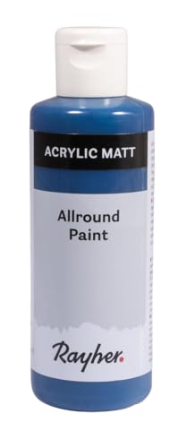 Rayher Allround Paint Acrylfarbe, nachtblau, matt, Flasche 80 ml, hochpigmentierte, cremige Allzweckfarbe, gute Deckkraft, farbintensiv, wasserfest, speichel- und schweißecht, 35077387 Rayher Allround Paint Acrylfarbe, nachtblau, matt, Flasche 80 ml, hochpigmentierte, cremige Allzweckfarbe, gute Deckkraft, farbintensiv, wasserfest, speichel- und schweißecht, 35077387 von Rayher