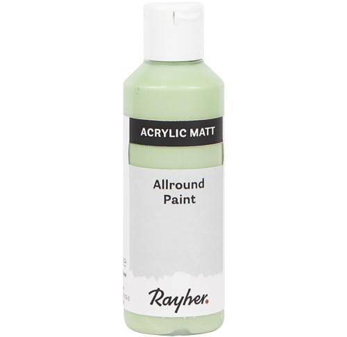 Rayher Allround Paint Acrylfarbe, salbei, matt, Flasche 80 ml, hochpigmentierte, cremige Allzweckfarbe, gute Deckkraft, farbintensiv, wasserfest, speichel- und schweißecht, 35077450 Rayher Allround Paint Acrylfarbe, salbei, matt, Flasche 80 ml, hochpigmentierte, cremige Allzweckfarbe, gute Deckkraft, farbintensiv, wasserfest, speichel- und schweißecht, 35077450 von Rayher