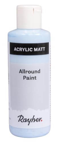 Rayher Allround Paint Acrylfarbe, zartblau, matt, Flasche 80 ml, hochpigmentierte, cremige Allzweckfarbe, gute Deckkraft, farbintensiv, wasserfest, speichel- und schweißecht, 35077354 Rayher Allround Paint Acrylfarbe, zartblau, matt, Flasche 80 ml, hochpigmentierte, cremige Allzweckfarbe, gute Deckkraft, farbintensiv, wasserfest, speichel- und schweißecht, 35077354 von Rayher