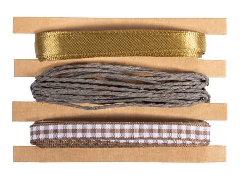 Rayher Bänder + Kordel Set, gold, Band 1cm, Kordel 1mmø, 3x3m, SB-Btl. 9m, 55965616 von Rayher