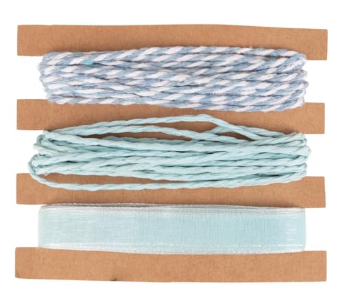 Rayher Bänder + Kordel Set, hellblau, Band 1 cm, Kordel 1 mm ø, 3 x 3 m, Karte 9 m, Geschenkbänder zum Basteln und Dekorieren, 55965356 Rayher Bänder + Kordel Set, hellblau, Band 1 cm, Kordel 1 mm ø, 3 x 3 m, Karte 9 m, Geschenkbänder zum Basteln und Dekorieren, 55965356 von Rayher