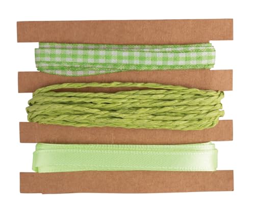 Rayher Bänder + Kordel Set, maigrün, Band 1 cm, Kordel 1 mm ø, 3 x 3 m, Karte 9 m, Geschenkbänder zum Basteln und Dekorieren, 55965412 Rayher Bänder + Kordel Set, maigrün, Band 1 cm, Kordel 1 mm ø, 3 x 3 m, Karte 9 m, Geschenkbänder zum Basteln und Dekorieren, 55965412 von Rayher