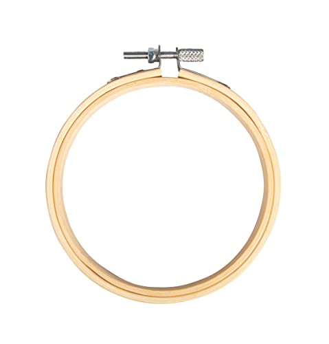 Rayher Stickrahmen rund, Bambus, 10 cm ø, Kreuzstich, kreisförmig, Hoop Ring Kreis, Ring für Bastelarbeiten, Stickerei Hoop, Cross Stitch Hoop, 64522000 von Rayher