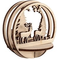 Rayher Bastelholz natur Steckteile Waldstimmung Ø 7,5 cm, 1 Pack von Rayher